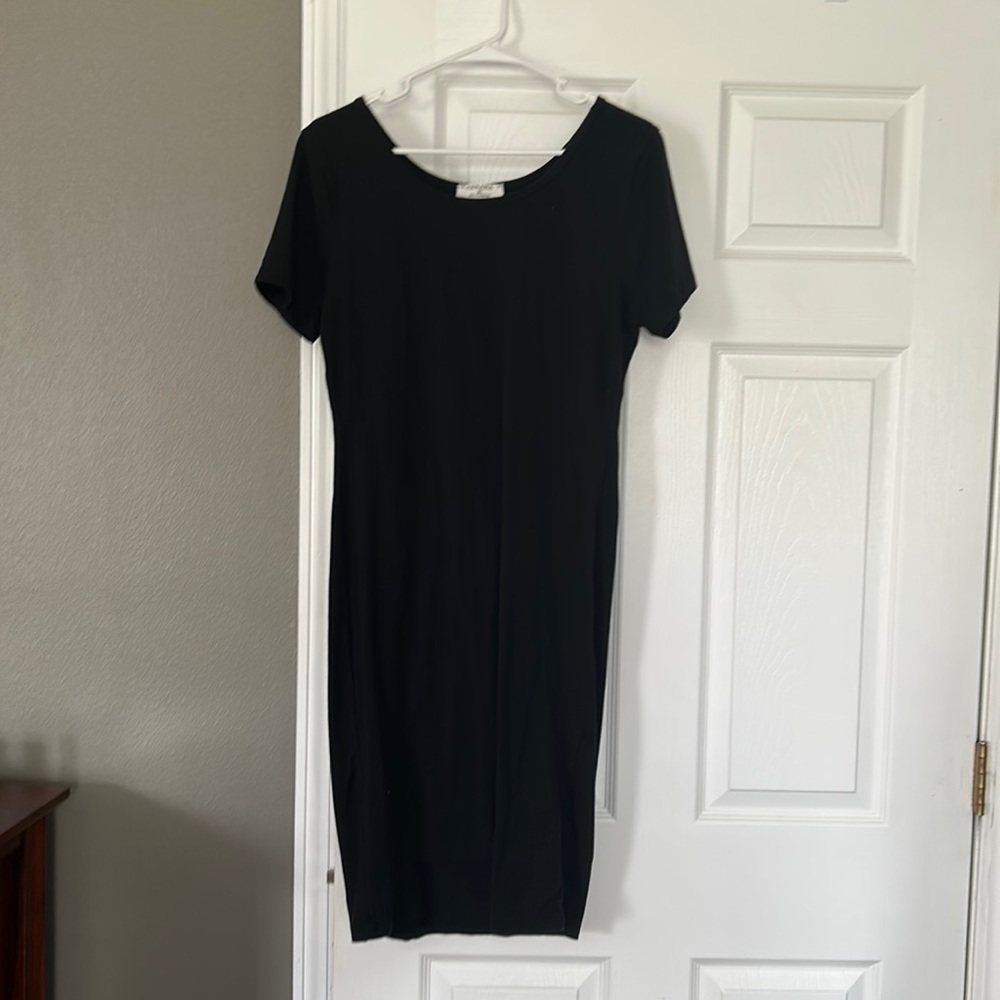 Zenana XL Black Scoop-Neck Layering Dress